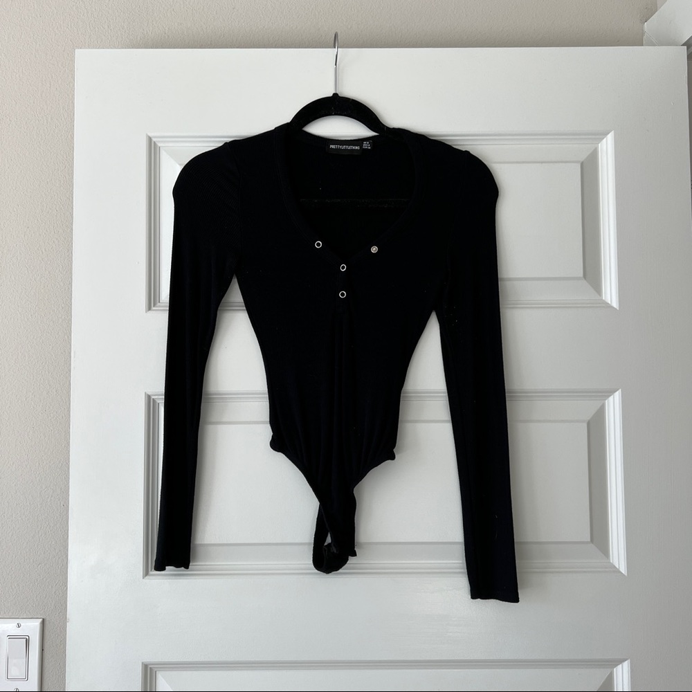 PLT black Henley bodysuit
